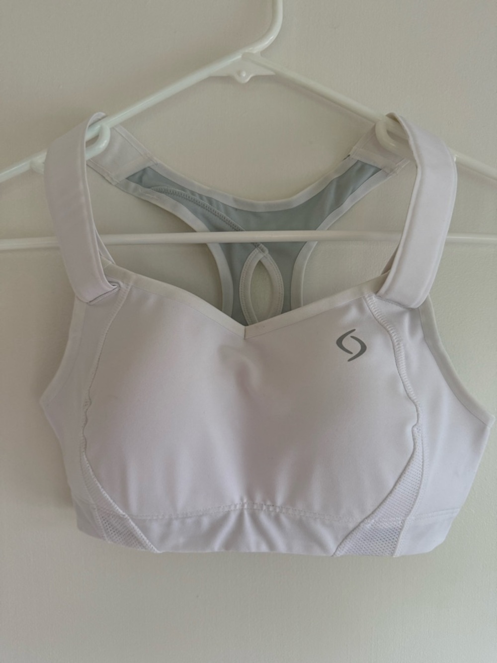Moving Comfort Juno High Impact Sports Bra White 32C Racerback Running